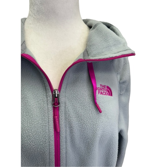 The North Face Grey Full Zip Hooded Fleece Size XL - Picture 3 of 7
